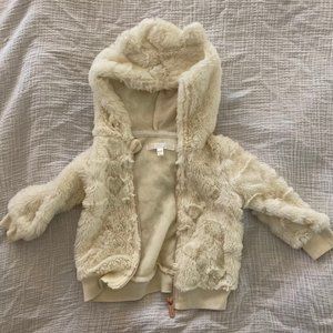 Tahari Baby Ivory Cream Colored Jacket - Faux Fur - 6-9 months